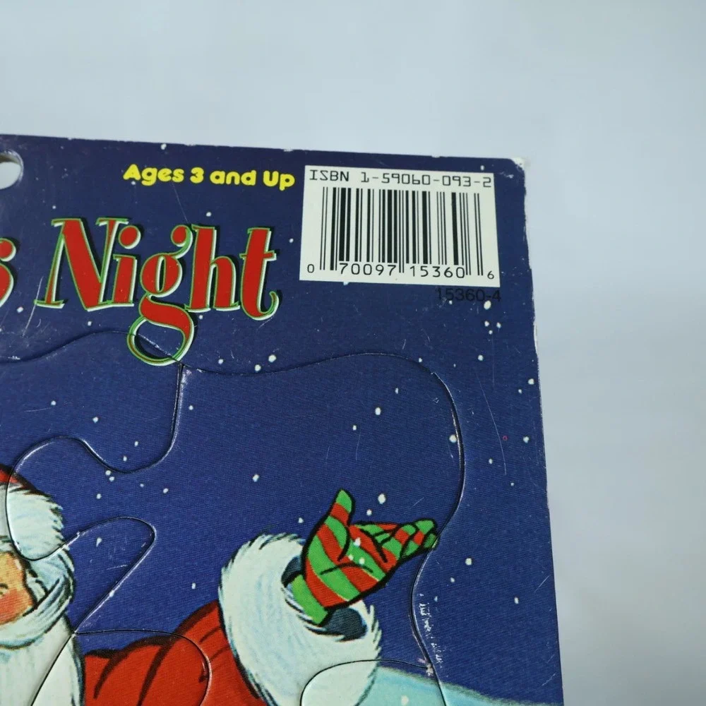 Vintage Playmore Christmas Night 12‎ Piece Frame Tray Puzzle Santa Carolers 1991